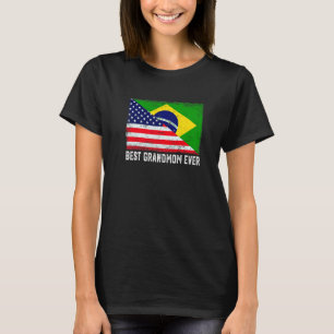 T-shirt Drapeau américain et drapeau brésilien Meilleur gr