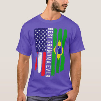 T-shirt Drapeau américain et drapeau brésilien Meilleur gr