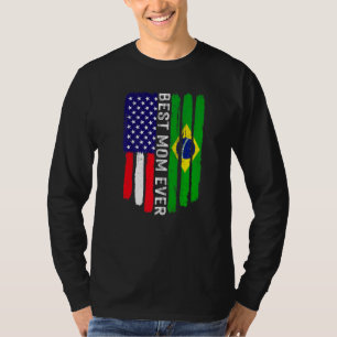 T-shirt Drapeau américain et drapeau brésilien Meilleure f