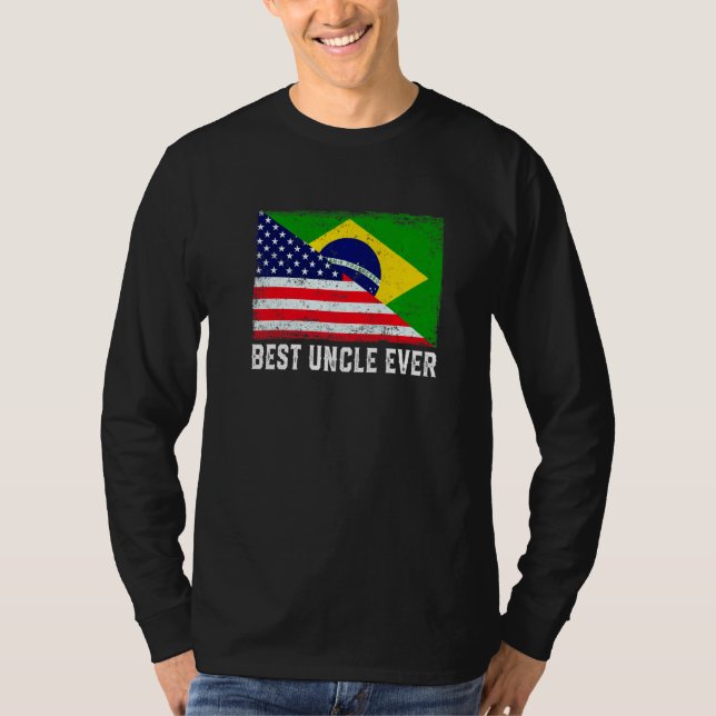 T-shirt Drapeau américain et drapeau brésilien Meilleure f (Devant)