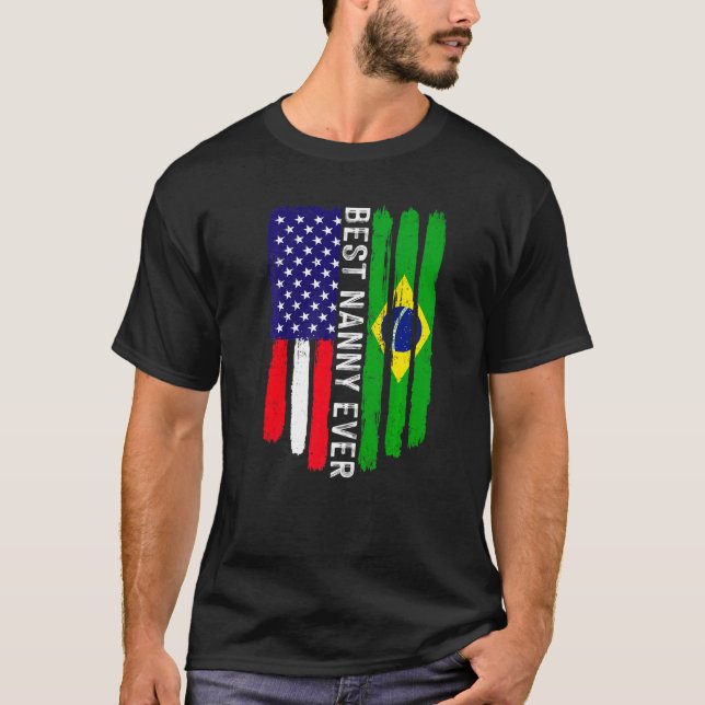T-shirt Drapeau américain et drapeau brésilien Meilleure f (Devant)