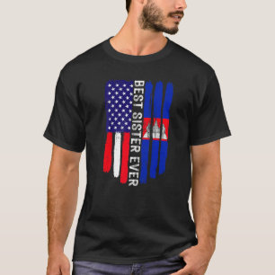 T-shirt Drapeau américain et drapeau cambodgien Meilleure