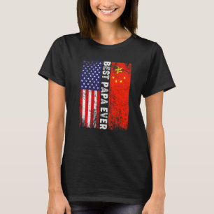 T-shirt Drapeau américain et drapeau chinois Meilleure fam