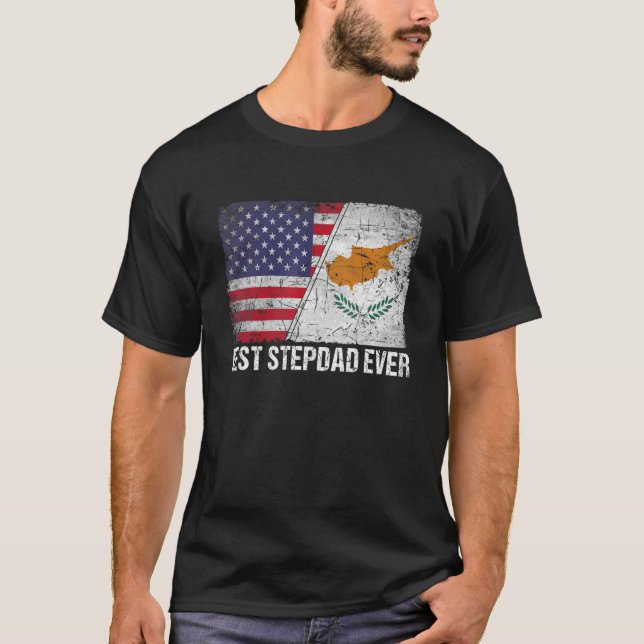 T-shirt Drapeau américain et drapeau chypriote Meilleur Fa (Devant)