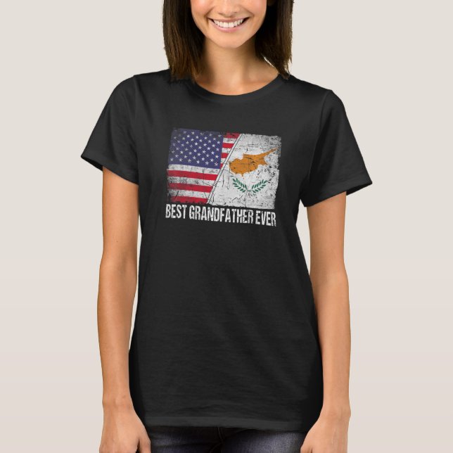 T-shirt Drapeau américain et drapeau chypriote Meilleur gr (Devant)