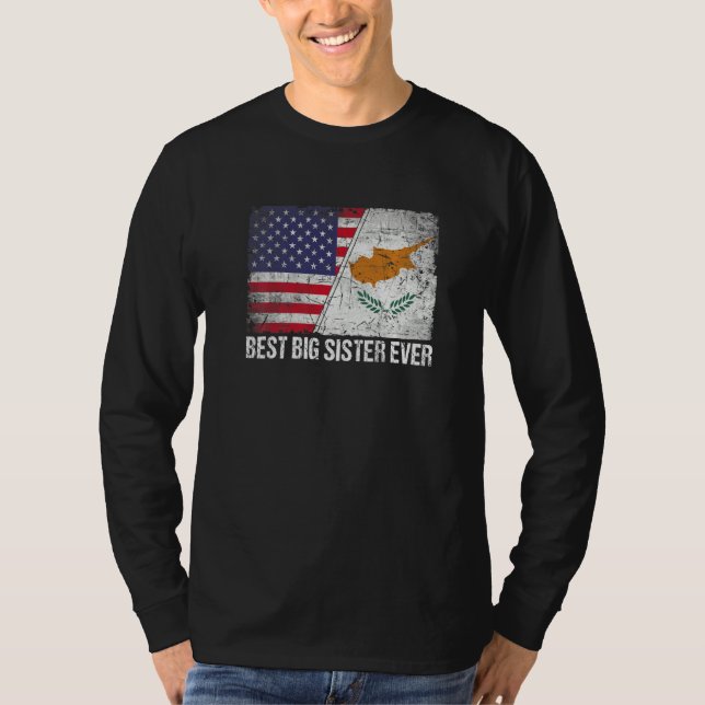 T-shirt Drapeau américain et drapeau chypriote Meilleure g (Devant)