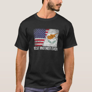 T-shirt Drapeau américain et drapeau chypriote Meilleure m