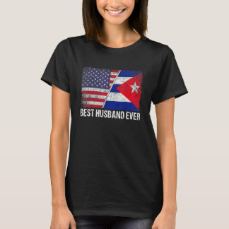 T-shirt Drapeau américain et drapeau cubain Meilleur Mari 