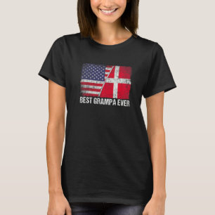 T-shirt Drapeau américain et drapeau danois Meilleur Gramp