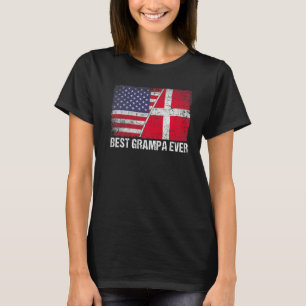 T-shirt Drapeau américain et drapeau danois Meilleur Gramp