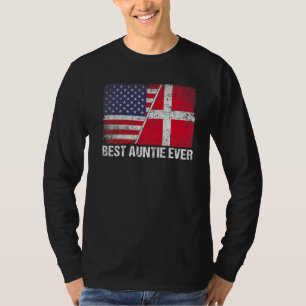 T-shirt Drapeau américain et drapeau danois Meilleure fill