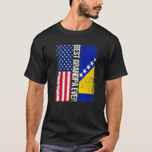 T-shirt Drapeau américain et drapeau de Bosnie-Herzégovine