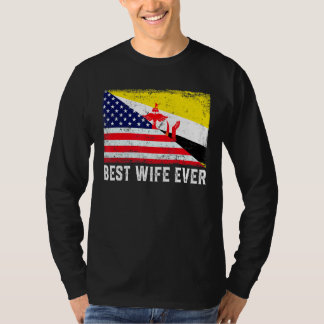T-shirt Drapeau américain et drapeau de Brunei Meilleure f