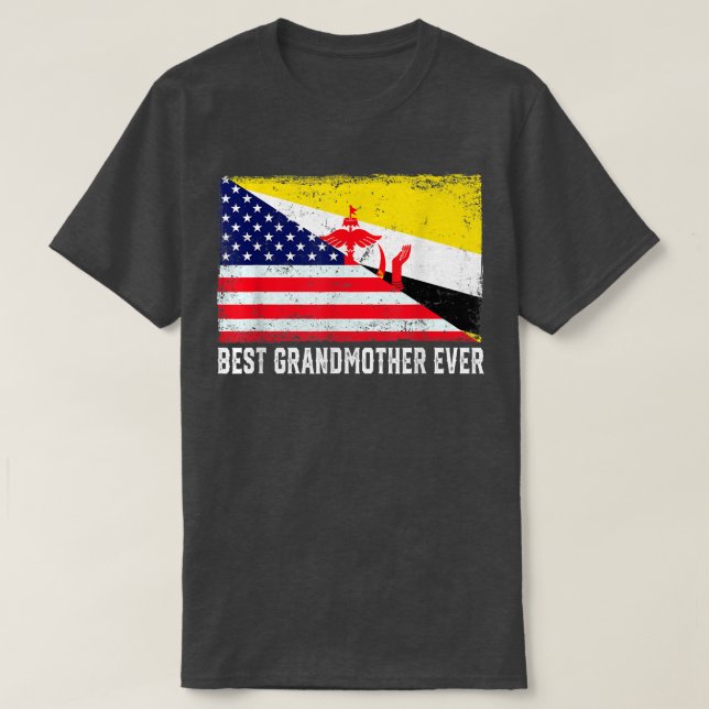 T-shirt Drapeau américain et drapeau de Brunei Meilleure g (Design devant)