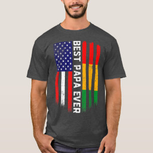 T-shirt Drapeau américain et drapeau de Guinée Meilleur Pa