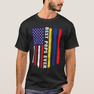 T-shirt Drapeau américain et drapeau de la Colombie Meille
