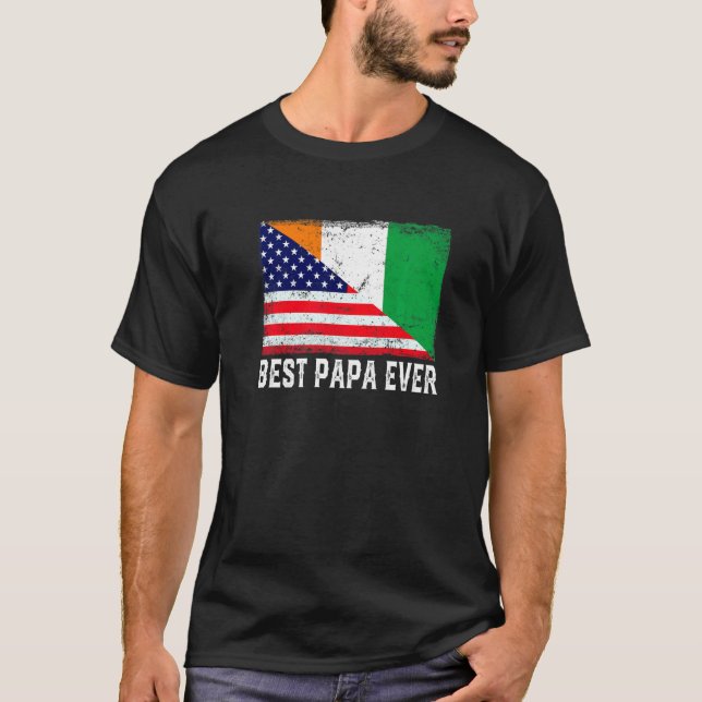 T-shirt Drapeau américain et drapeau de la Côte d'Ivoire M (Devant)