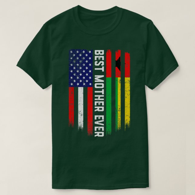 T-shirt Drapeau américain et drapeau de la Guinée-Bissau m (Design devant)