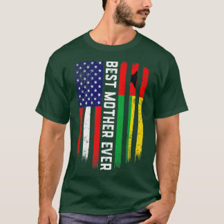 T-shirt Drapeau américain et drapeau de la Guinée-Bissau m