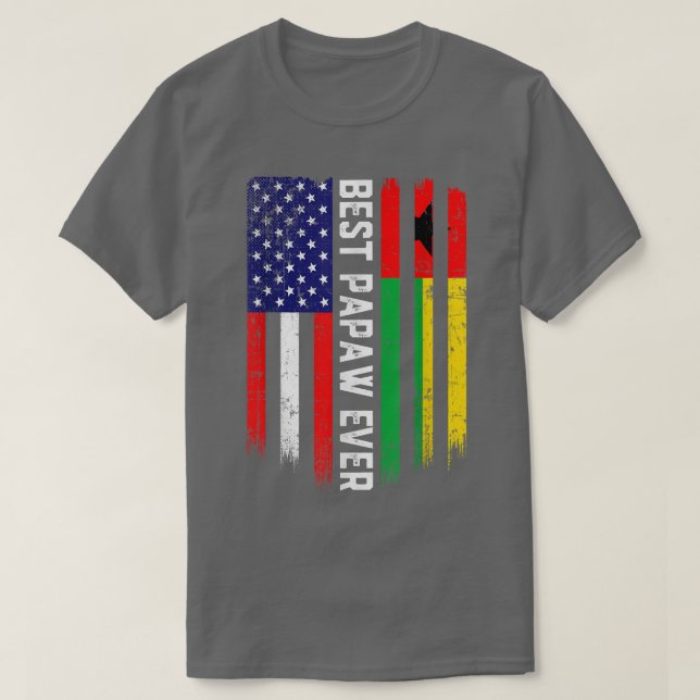 T-shirt Drapeau américain et drapeau de la Guinée-Bissau m (Design devant)