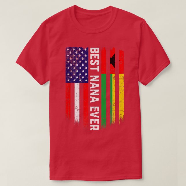 T-shirt Drapeau américain et drapeau de la Guinée-Bissau m (Design devant)