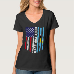 T-shirt Drapeau américain et drapeau de Sainte-Lucie meill