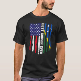 T-shirt Drapeau américain et drapeau des Îles Salomon Meil
