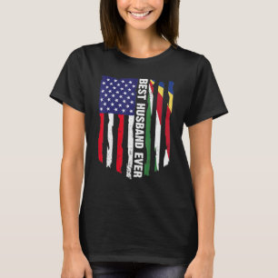 T-shirt Drapeau américain et drapeau des Seychelles Meille