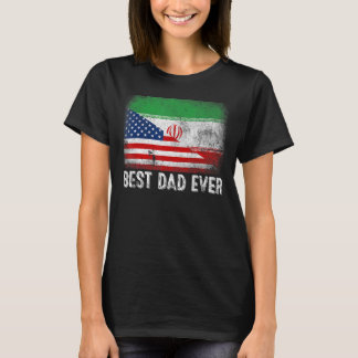 T-shirt Drapeau américain et drapeau d'Iran Meilleure fami