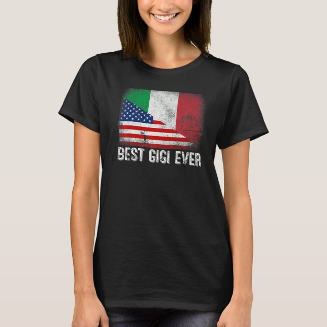 T-shirt Drapeau américain et drapeau d'Italie Meilleure fa (Devant)