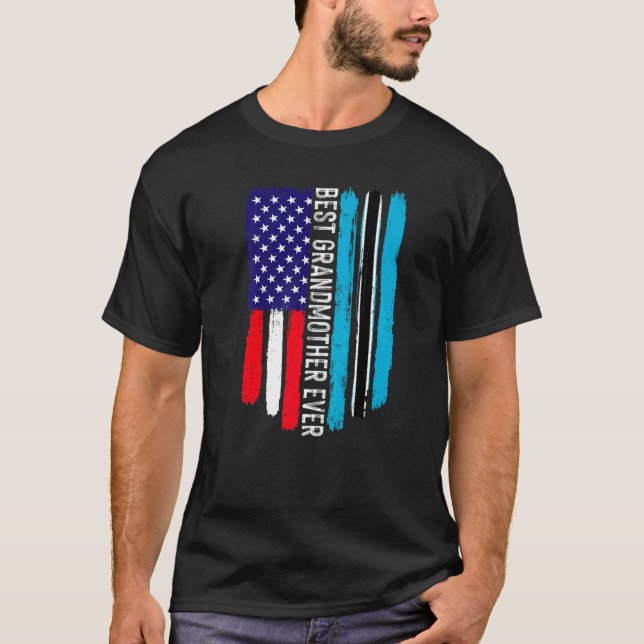 T-shirt Drapeau américain et drapeau du Botswana Meilleur  (Devant)