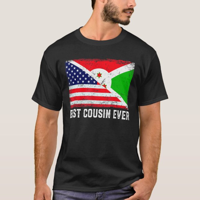 T-shirt Drapeau américain et drapeau du Burundi Meilleur D (Devant)
