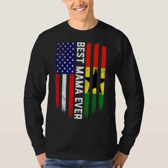 T-shirt Drapeau américain et drapeau du Ghana Meilleure fa (Devant)