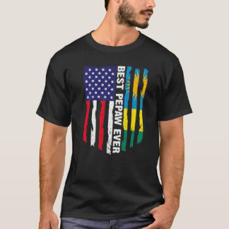 T-shirt Drapeau américain et drapeau du Rwanda meilleur Pe