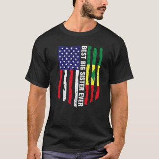 T-shirt Drapeau américain et drapeau du Sénégal Meilleure