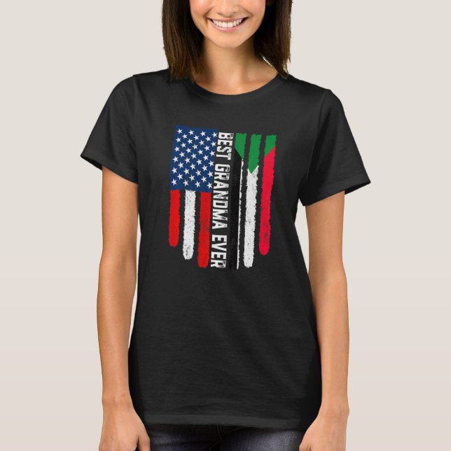 T-shirt Drapeau américain et drapeau du Soudan Meilleur gr (Devant)