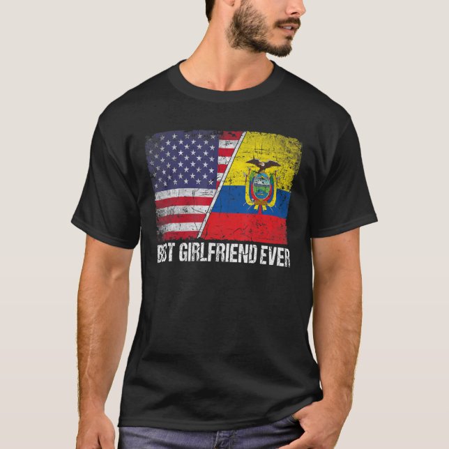 T-shirt Drapeau américain et drapeau équatorien Meilleure  (Devant)