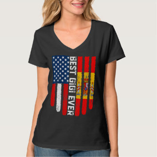 T-shirt Drapeau américain et drapeau espagnol Meilleure fa
