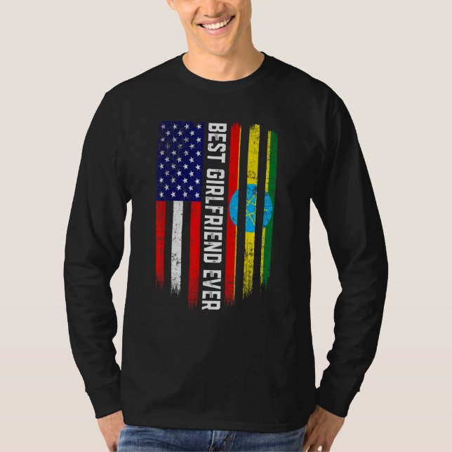 T-shirt Drapeau américain et drapeau éthiopien Meilleure a (Devant)