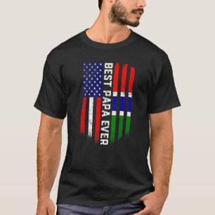 T-shirt Drapeau américain et drapeau gambien Meilleure fam