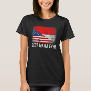 T-shirt Drapeau américain et drapeau indonésien Meilleur F
