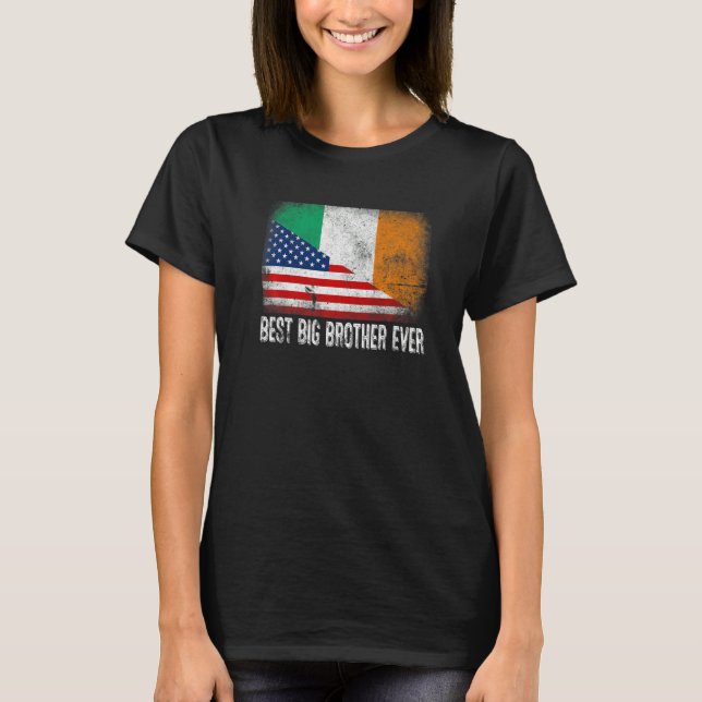 T-shirt Drapeau américain et drapeau irlandais Meilleur Gr (Devant)