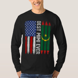 T-shirt Drapeau américain et drapeau mauritanien Meilleur 