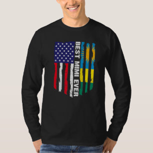 T-shirt Drapeau américain et drapeau rwandais meilleur Mim