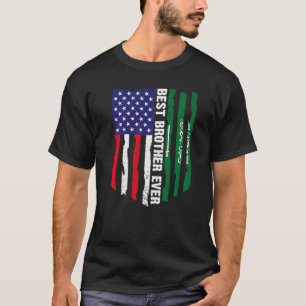 T-shirt Drapeau américain et drapeau saoudien Meilleur Frè