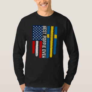 T-shirt Drapeau américain et drapeau suédois Meilleure pât
