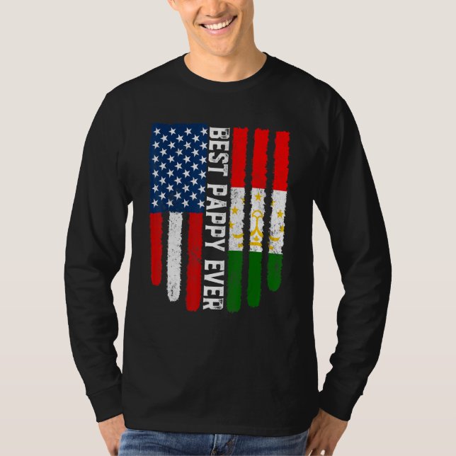 T-shirt Drapeau américain et drapeau tadjik meilleur appy  (Devant)