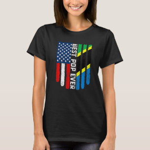 T-shirt Drapeau américain et drapeau tanzanien meilleure f