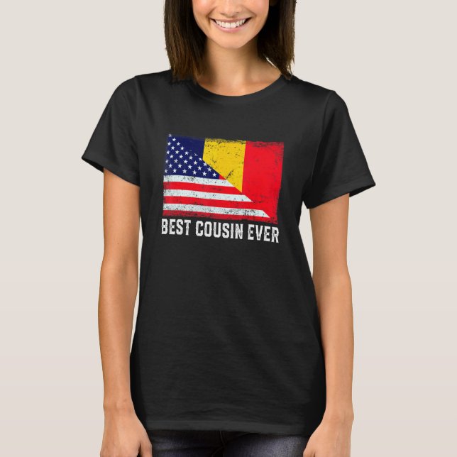 T-shirt Drapeau américain et drapeau tchadien meilleure fa (Devant)