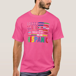 T-shirt Drapeau Américain Et Latino-Américain Fier D'Être 